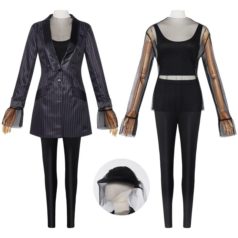 Mittwoch Stehkragen Kleid Cos Kostüm Halloween Cosplay Zweidimensional Rollenspiel Bühnenperformance Kostüm