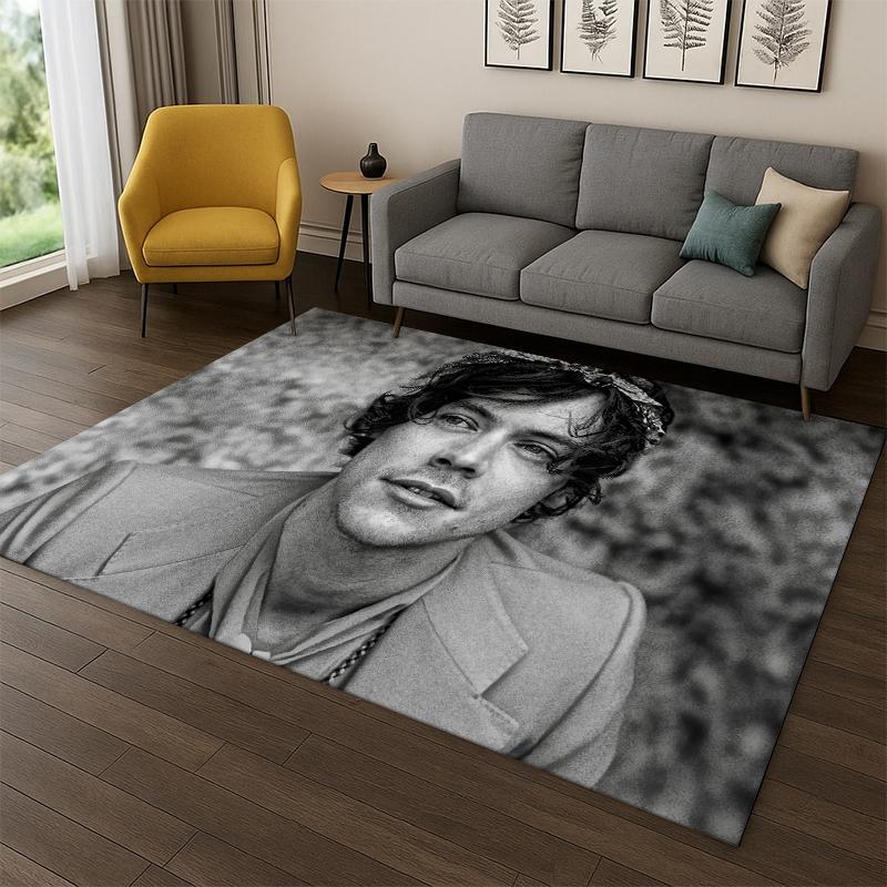 fashion Harry Styles Singer Star Carpet Rug for Bedroom Living Room Sofa Playroom Doormat Home Decor,Kid Area Rug Non-slip