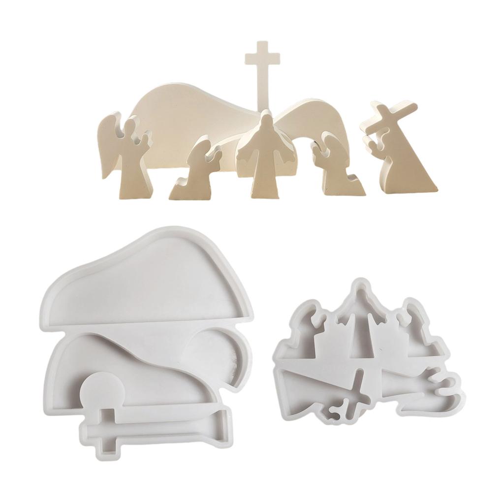 Flexible Silikonform Religiös Thematische Dekoration Herstellungsform Temperaturbeständige Gipsform für Schreibtischornament