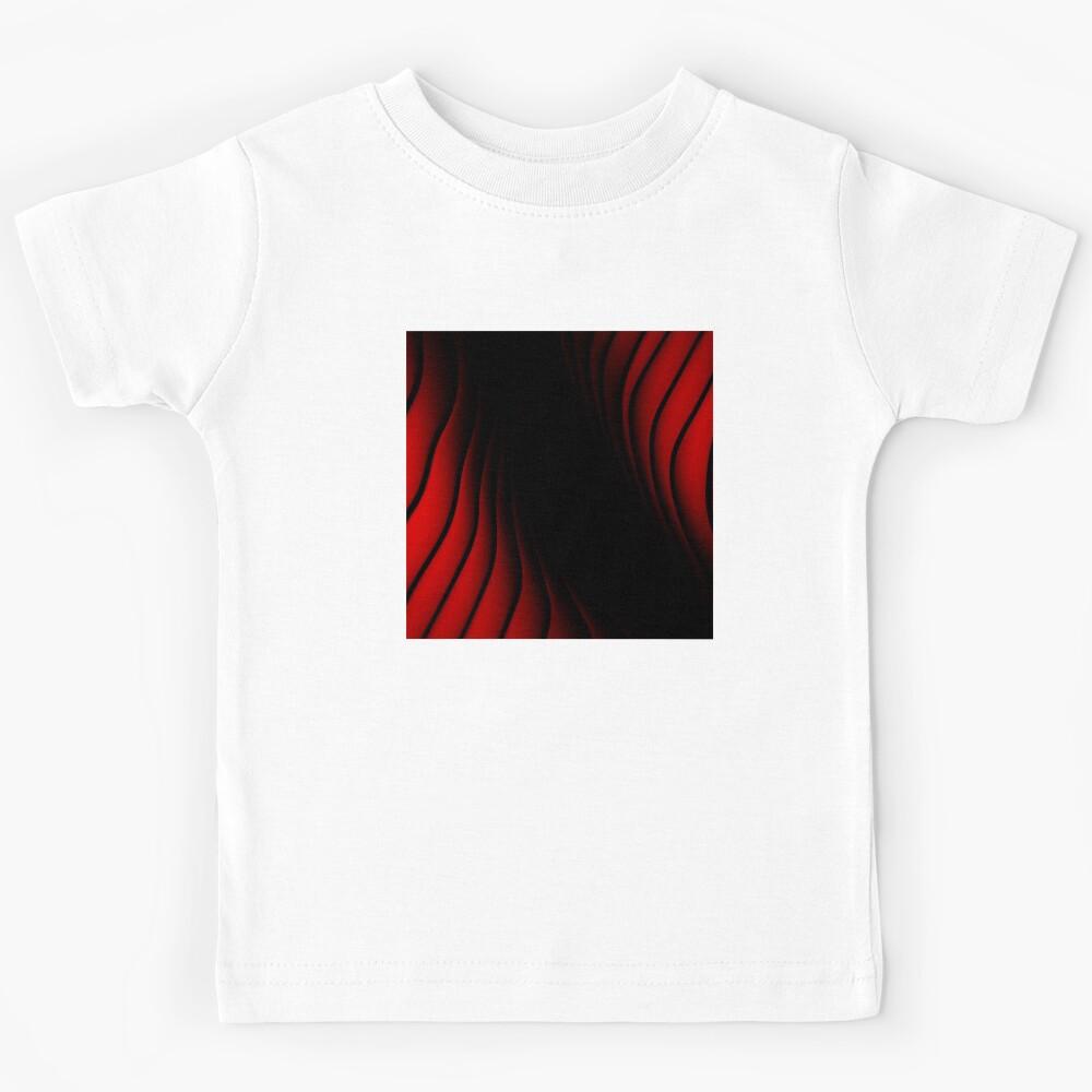 Red and Black Gradient Wavy Background Kids T-Shirt 170