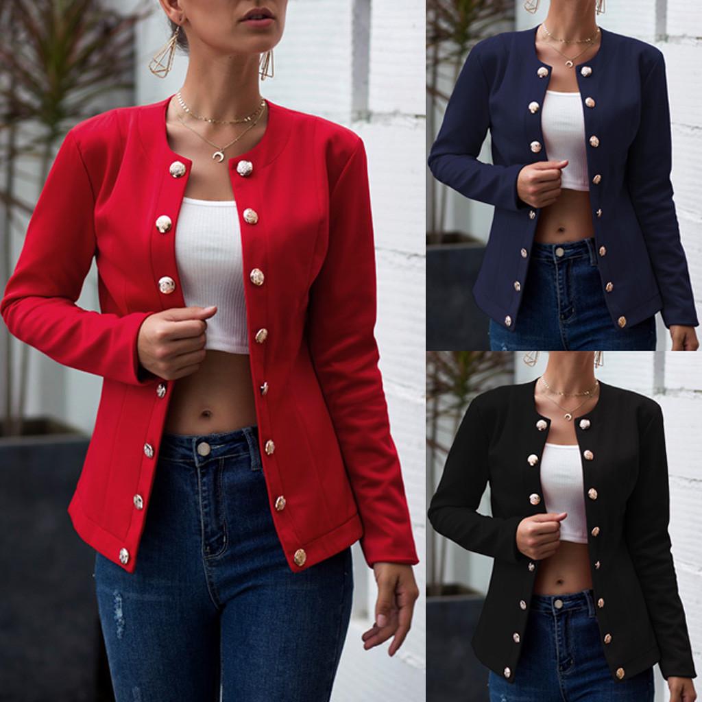 

Женская повседневная двубортная куртка с длинным рукавом, женская офисная одежда, пальто L чёрный