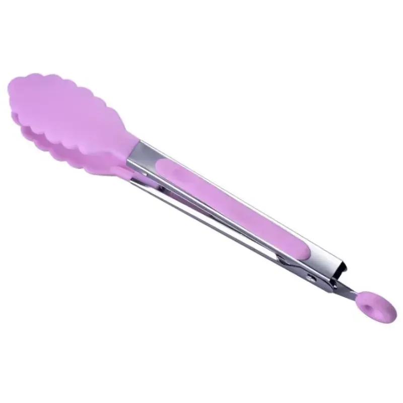 1 Pcs Silicone Food Clip Home Kitchen Stainless Steel Heat-resistant Clip BBQ Barbecue Clips Steak Fried Fish Bread Clips