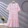 Spot new women's cotton silk spring, summer and autumn thin loose cake nightgown simple and comfortable loungewear