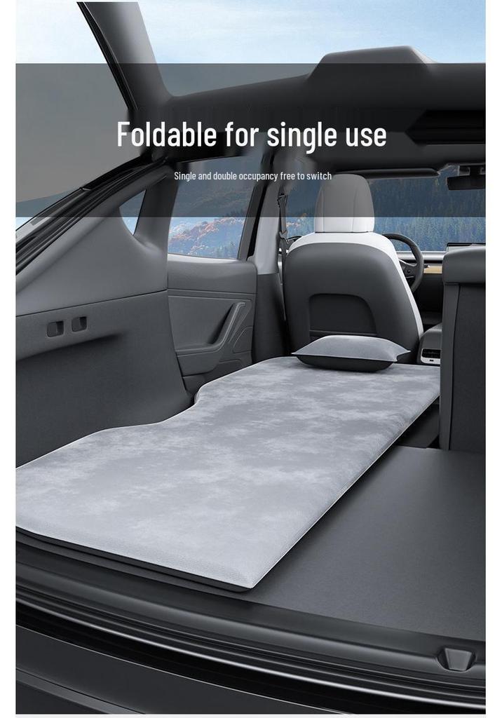 Blue Grid Rabbit Inflatable Car Mattress for Xiaomi YU7 Rear Seats
