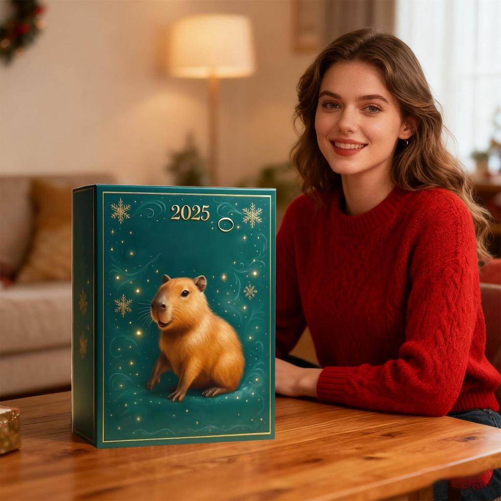 24 Days Christmas Countdown Calendar Capybara 2D Acrylic Capybara Ornament Countdown Calendar for Home Christmas Tree Car