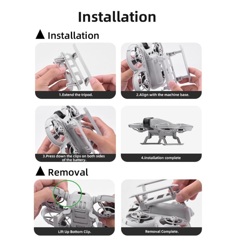 Heightened Landing Gear Landing Skids for Drones Foldable Support Legs with Screw Fixation Drones Accessories