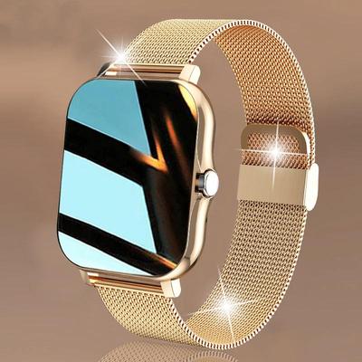 Montre connectée pour hommes et femmes, bracelet entièrement tactile, moniteur d'activité physique, réponse aux appels, Bluetooth, nouvelle collection 2024