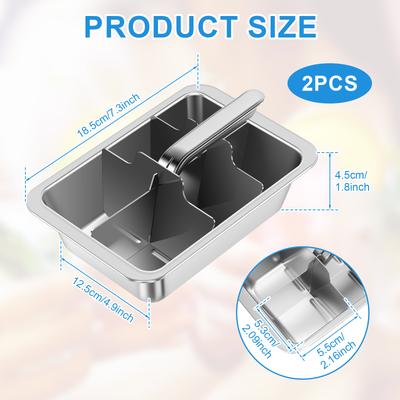 1/2 Pcs Ice Cube Tray Stainless Steel Ice Cube Making Tools with Release Lever Ice Cubes Mold for Home Kitchen Bar Accessories