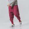 Men's Japanese-Style Loose Harem Pants - Cotton & Linen Blend, Large Size, Trendy Korean Design