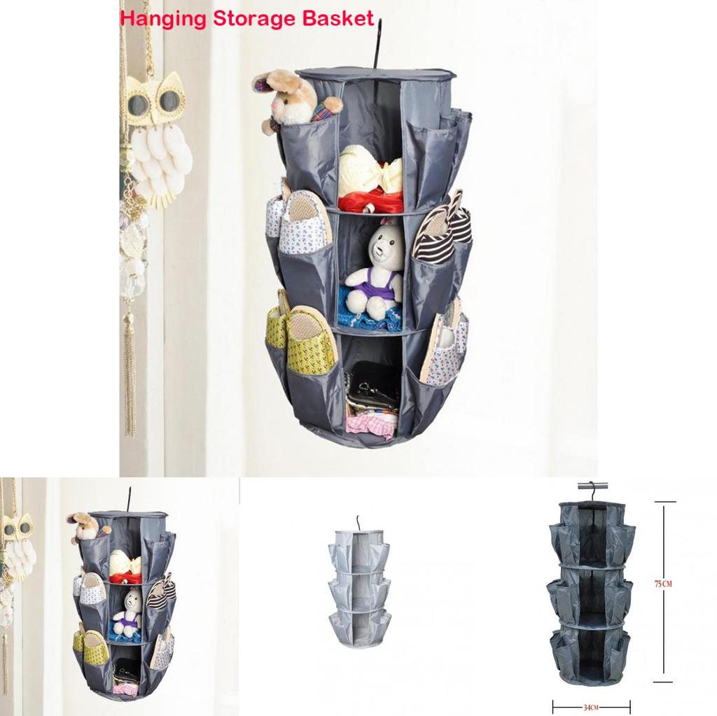 Oxford Cloth Three Layer Shoe Organizer Hanging Bag For Closet Storage And Travel Use