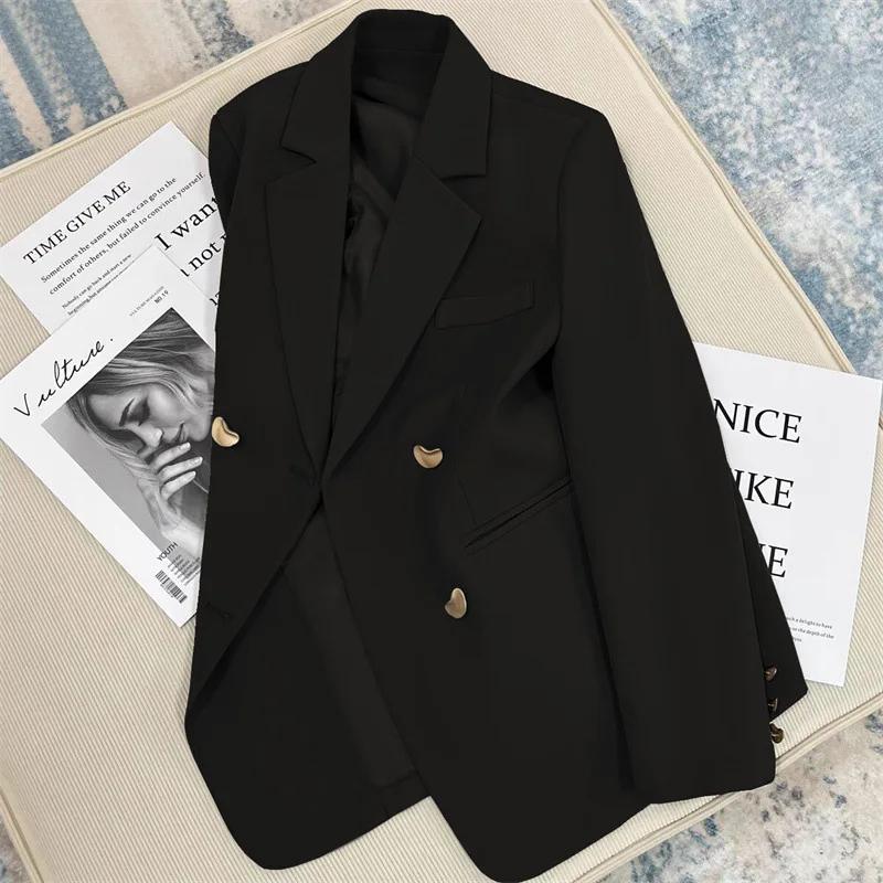 Frühling und Herbst Koreanische Mode Britischer Stil Einfarbiger Blazer Damenbekleidung Französische Textur Mode Kleiner Anzugmantel Damen