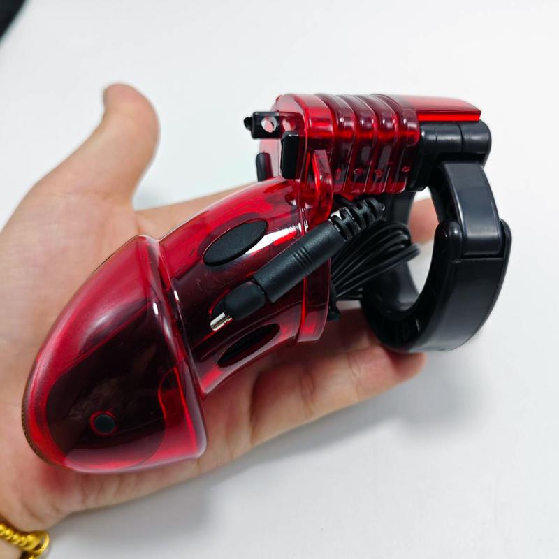 Timer-Schloss Keuschheitsgürtel Elektroschock CB6000 Keuschheitskäfig Hodendehner, Penisvergrößerung Schwanzkäfig Sexspielzeug für Männer Schwul