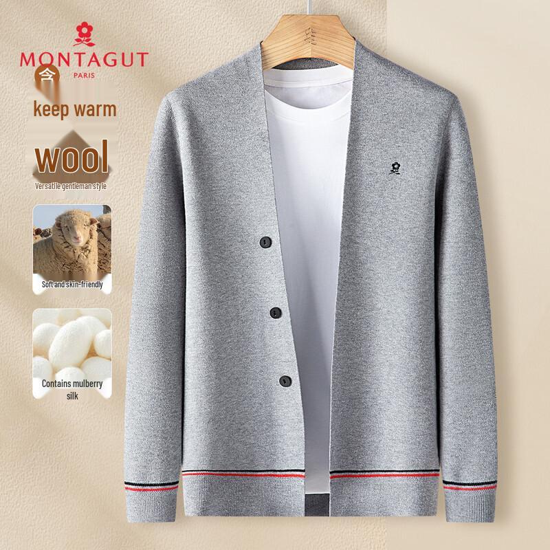 

MONTAGUT Men s Wool & Silk Blend Knitted Cardigan 50