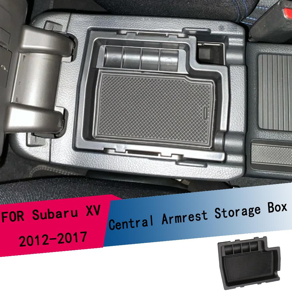 Car Armrest Storage Box for Subaru XV 2012-2017 Crosstrek Impreza2012-2016 Central Console Organizer Tray Interior Accessories