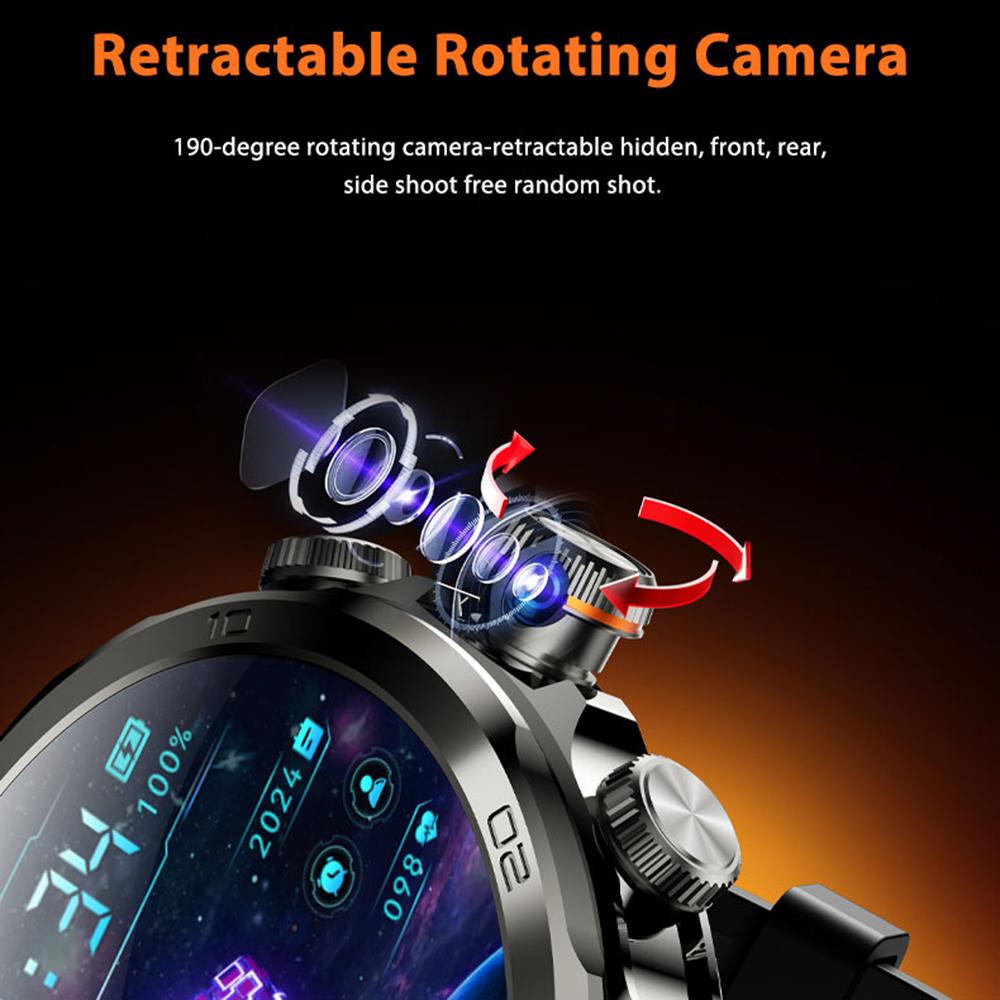 H19 3+32G Montre Intelligente Grand Écran AMOLED 1,75 pouces Caméra Coulissante Réseau 4G Carte SIM Android 8.1 Montre Intelligente