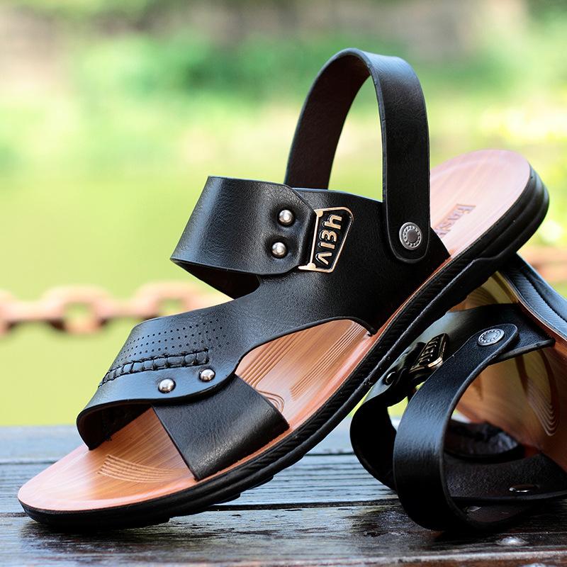 

Нові літні чоловічі сандалі від виробника для зовнішнього водіння, нековзні та зносостійкі, корейська версія модного повсякденного пляжного взуття 46