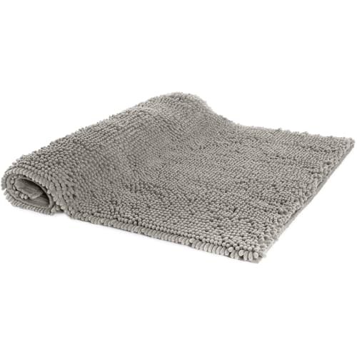 Basic Microfiber Non-Slip Bath Mat, Platinum, 53.3 X 86.3 Cm