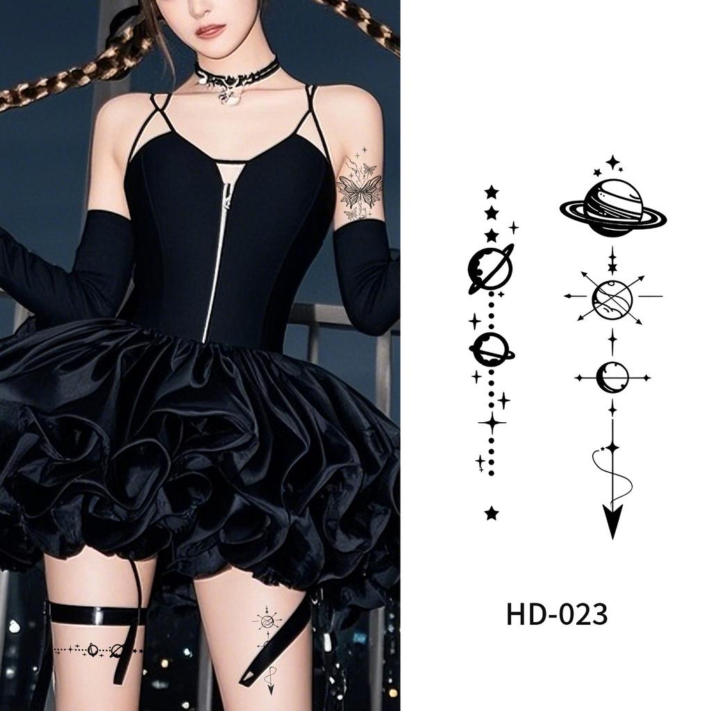 Cross Border New Item Dark Butterfly Tattoo Sticker Sexy Half Arm Flower Collarbone Decoration High-end Feeling