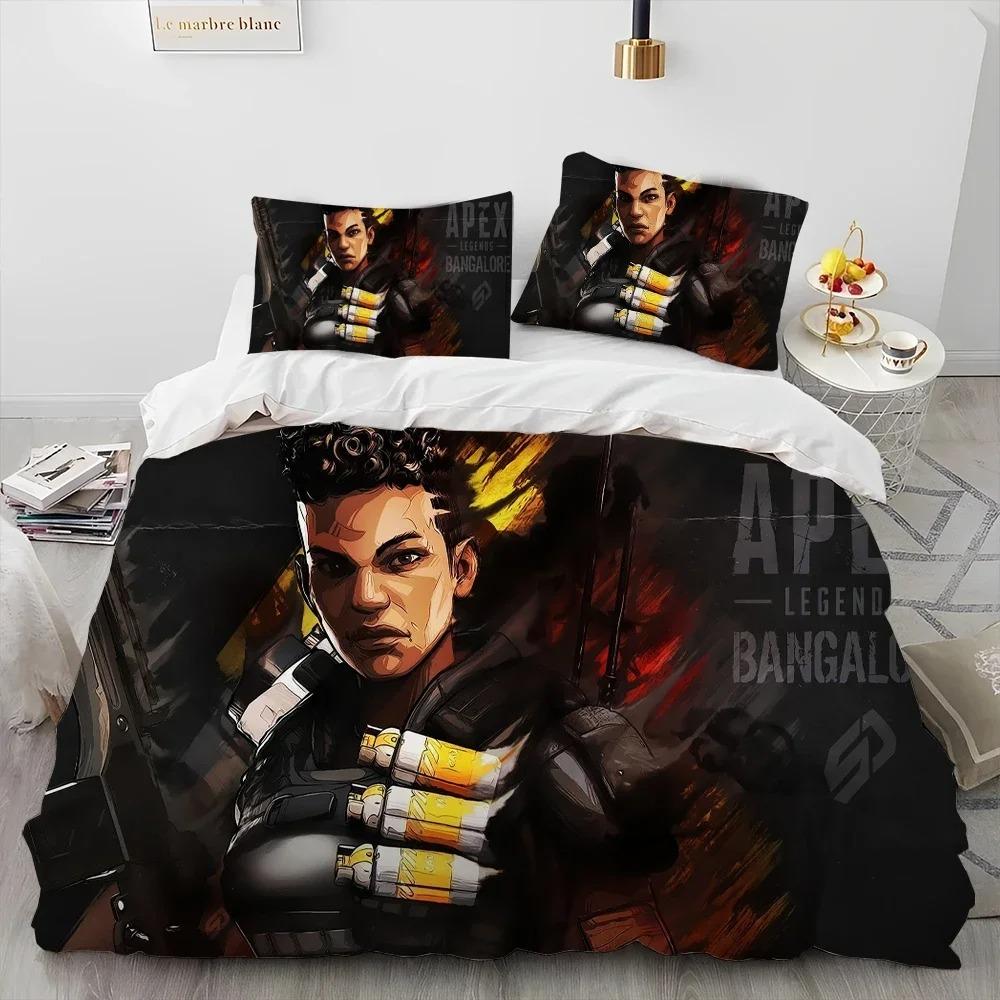 A-Apex Legends Game Gamer Cartoon Comforter Bedding Set,Duvet Cover Bed Set Quilt Cover Pillowcase,king Queen Size Bedding Set