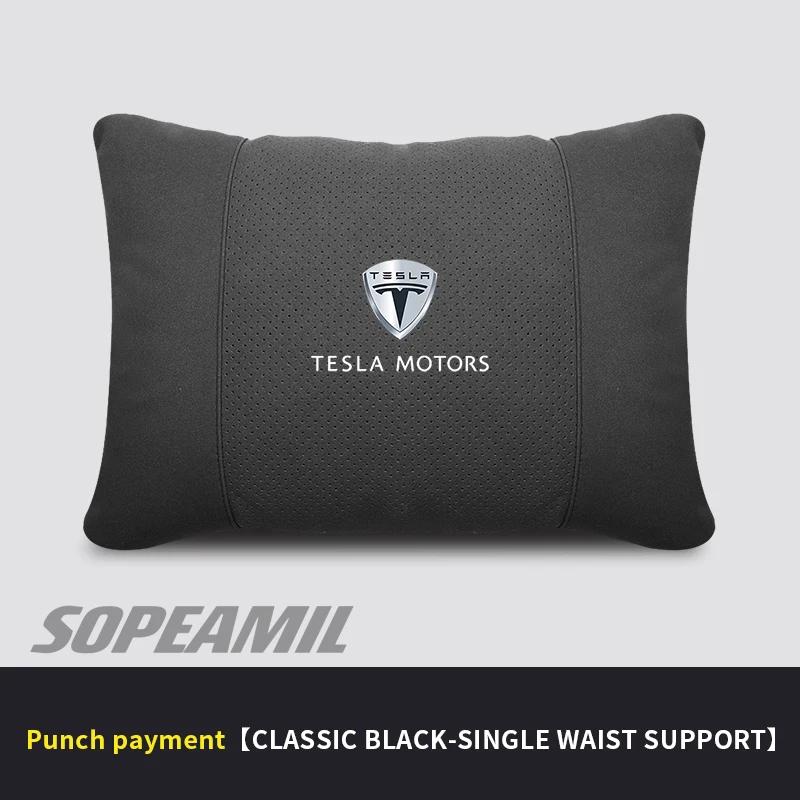 Tesla Model 3 Model Y Model S Model X Cybertruck Roadsrer Car Ventilate Suede Headrest Neck Support Seat Waist Cushion Pillow