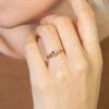 eManco Stainless Steel Birthstone Ring  Gold Color Simple Fashion Style For Women Festival Party Gift