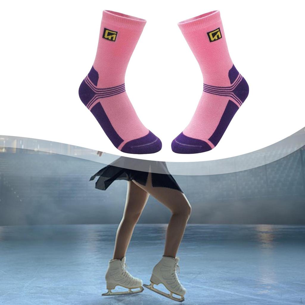 Figure Skating Socks Comfortable Breathable,for Ice Skates,for Children Ski Knee High Tights