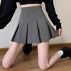 Women's Gray High-Waist Pleated A-line Skirt - Slimming, Petite, Spring/Autumn 2024