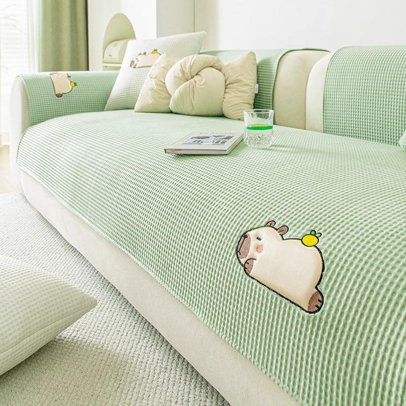 Ice Silk Cartoon Sofa Cushion 2025: Non-slip, Cool Summer Bean Cover