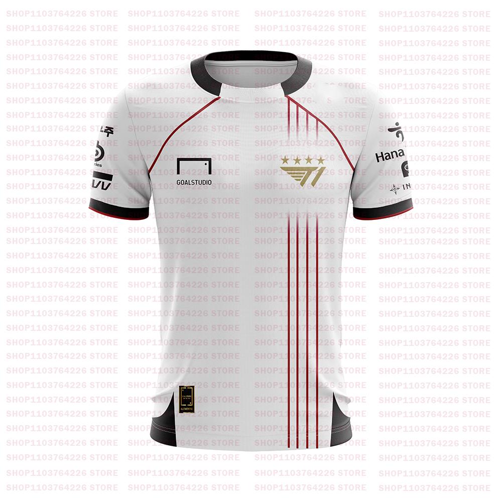 2024 Skt T1 Uniform Jersey E-sports T-shirt LoL S14 Faker Men's T-shirt Sports Game 3d Children's Short Sleeve Top T-shirt