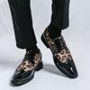 Herren Übergröße Leopardenmuster Formelle Schnür-Brogues Hochzeit Bräutigam Business Anzugschuhe Bequeme Leder Hochzeitsparty Schuh