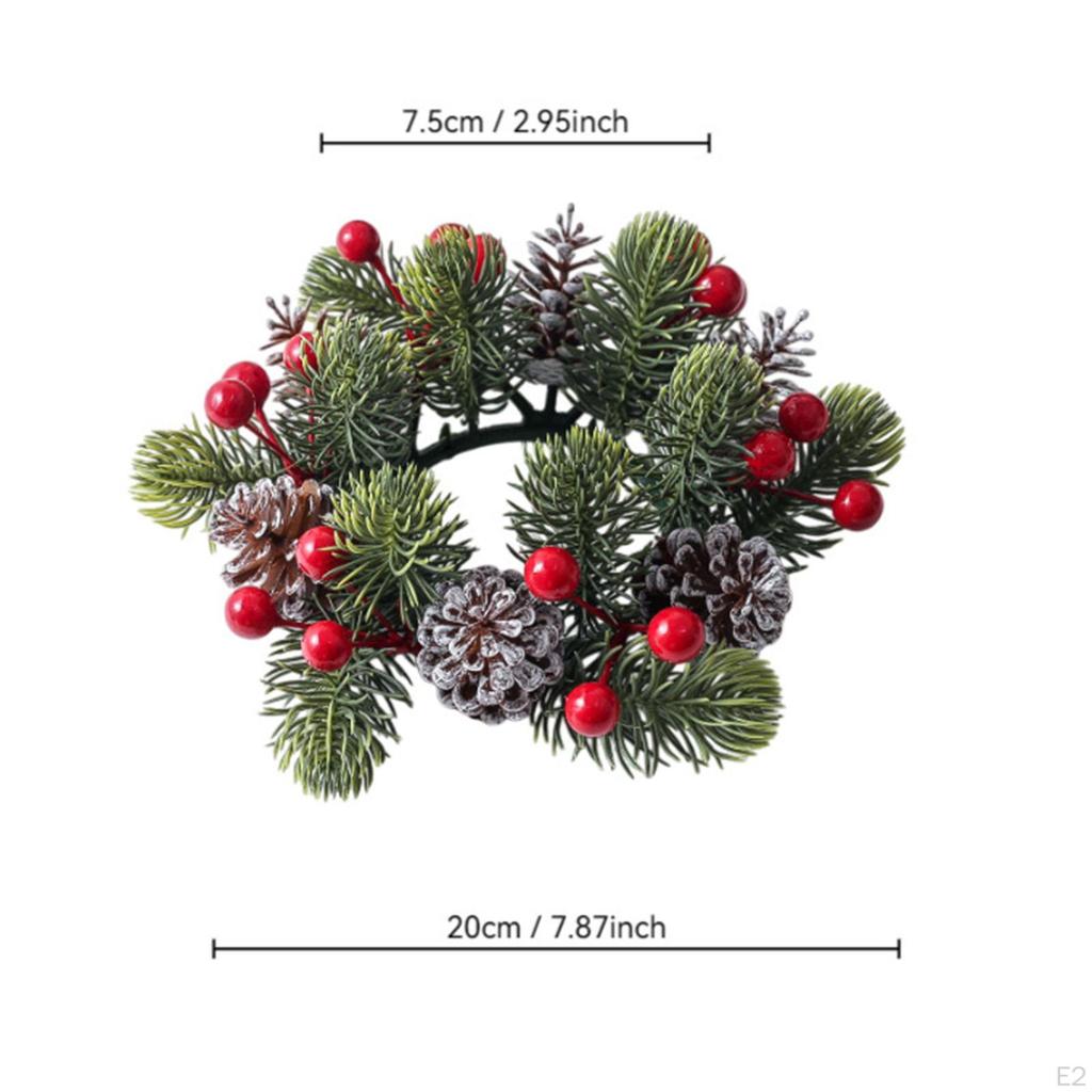 Candle Rings Wreath Artificial Rustic for Wedding Holiday Bedroom Decoration