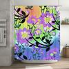 Bright Bath Shower Curtain Waterproof Printed Fabric Floral Decorative Pattern 180x240cm for Bathroom Decorations Lavender Purpl