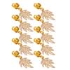 10pcs Beard Beads Accessories Antique Decorative Maple Leaf Spring Beard Pendant Accessories for Beard Braiding Golden