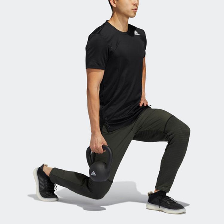 Adidas Solid Color Training Sports Short Sleeve T-Shirt Men Tops Black GL7305