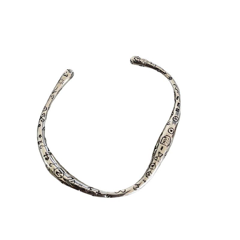 Korean & Japanese Geometric Graffiti Water Drop Bracelet – Retro, Irregular, Hip Hop Style for Women