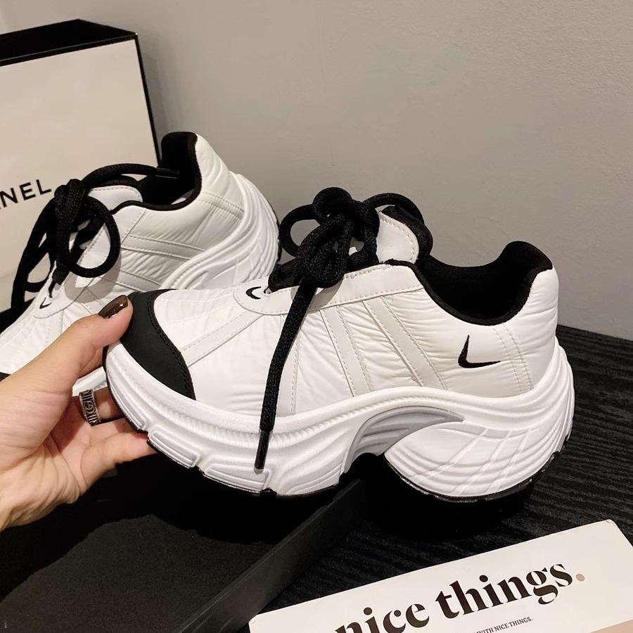 European Station Dad Shoes Women's 2025 Autumn New Fried Street Heightening Thick Sole Color Matching Casual Running Sports Shoes Women