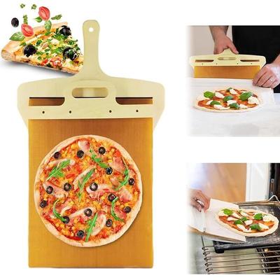 Συρόμενος αποφλοιωτής Pizza Peel-Pizza Peeler για τέλεια μεταφορά ζύμης πίτσας, αντικολλητικός, κουπί για πίτσα με λαβή, θυρίδα ασφαλείας στο φούρνο, Pizza σπάτουλα, θυρίδα ασφαλείας για πλυντήριο πιάτων