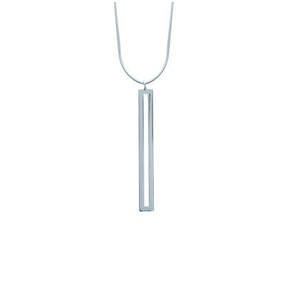 [K3687] – Silberne „Choreography“-Silberhalskette (rhodiniert) – 50 x 6 mm