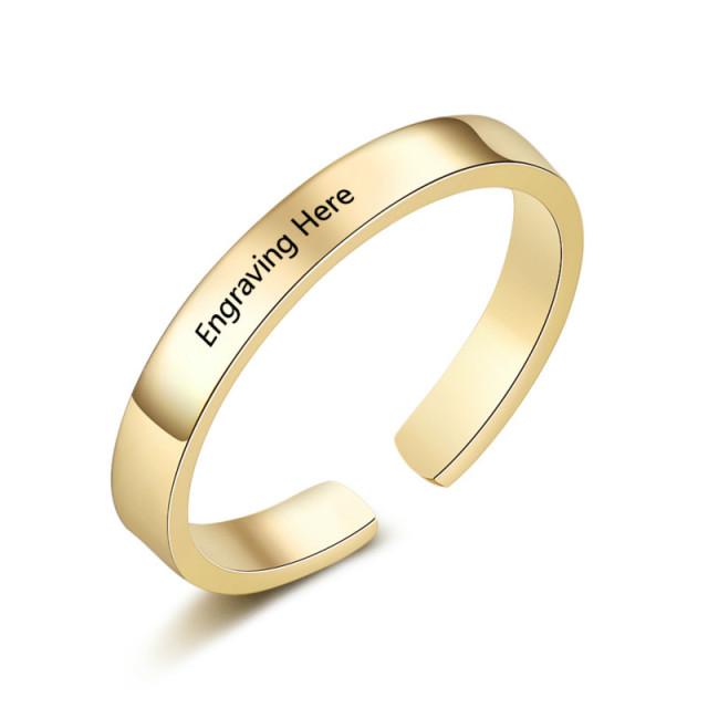 Personalized Finger Ring Stainless Steel Jewelry Adjustable Modish Stylish 3 Women Colors Rings Custom Name Charm Anniversary Bridal Wedding Occasion