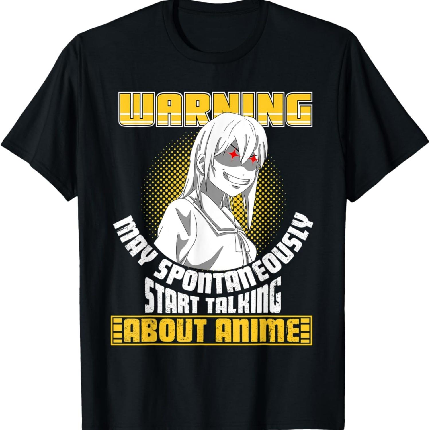 Warning May Spontaneously Start Talking About Anime T-Shirt S чёрный