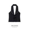 Jnleaog Spring New Arrival Women's Clothing Fashion Style French Style Bow Decoration Patchwork Hanging Collar Tops 2119550