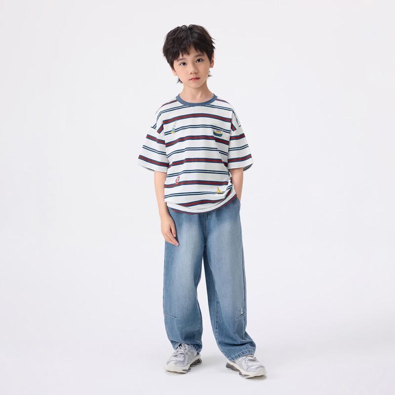 Xiaoyinman Boys' Ocean Style Striped Short Sleeve T-Shirt