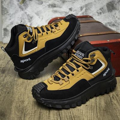 Novos sapatos casuais masculinos para atividades ao ar livre, calçados de caminhada de cano alto para homens, à prova d'água, resistentes ao desgaste, sapatos de trabalho, modernos, antiderrapantes