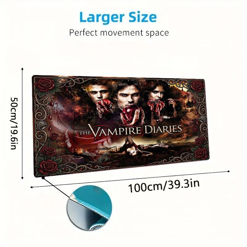 Vampir Günlükleri Renkli Mouse Pad Büyük Oyun Masası Minderi Kaymaz Dizüstü Bilgisayar Tablet Büyük Mouse Pad XXL Mat Mini PC Oyun Matı Kilitli Kenar