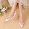 Sweet Pumps for Women Slides Casual Party Strange Low Heels Classic Shoes for Women Flower Pointed Toe Women Shoes