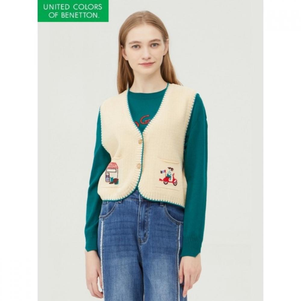 

Benetton Vintage House Knit Vest Bakv55361 BE/OS