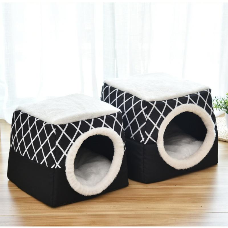 Closed Pet Sleeping House Dogs Cat Bed Suit For Winter Puppy Nest Winter Warm Cat Litter Pet Villa Closed Kennel Pet Supplies