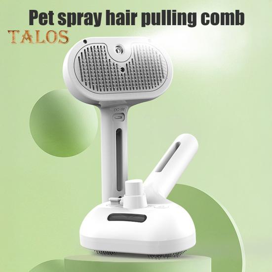Dampfbürste für Katzen zum Haaren, wiederaufladbarer Sprühkamm zur Haarentfernung mit Wassertank und Entriegelungstaste, dampfende Haustierpflegebürste für Katzen und Hunde
