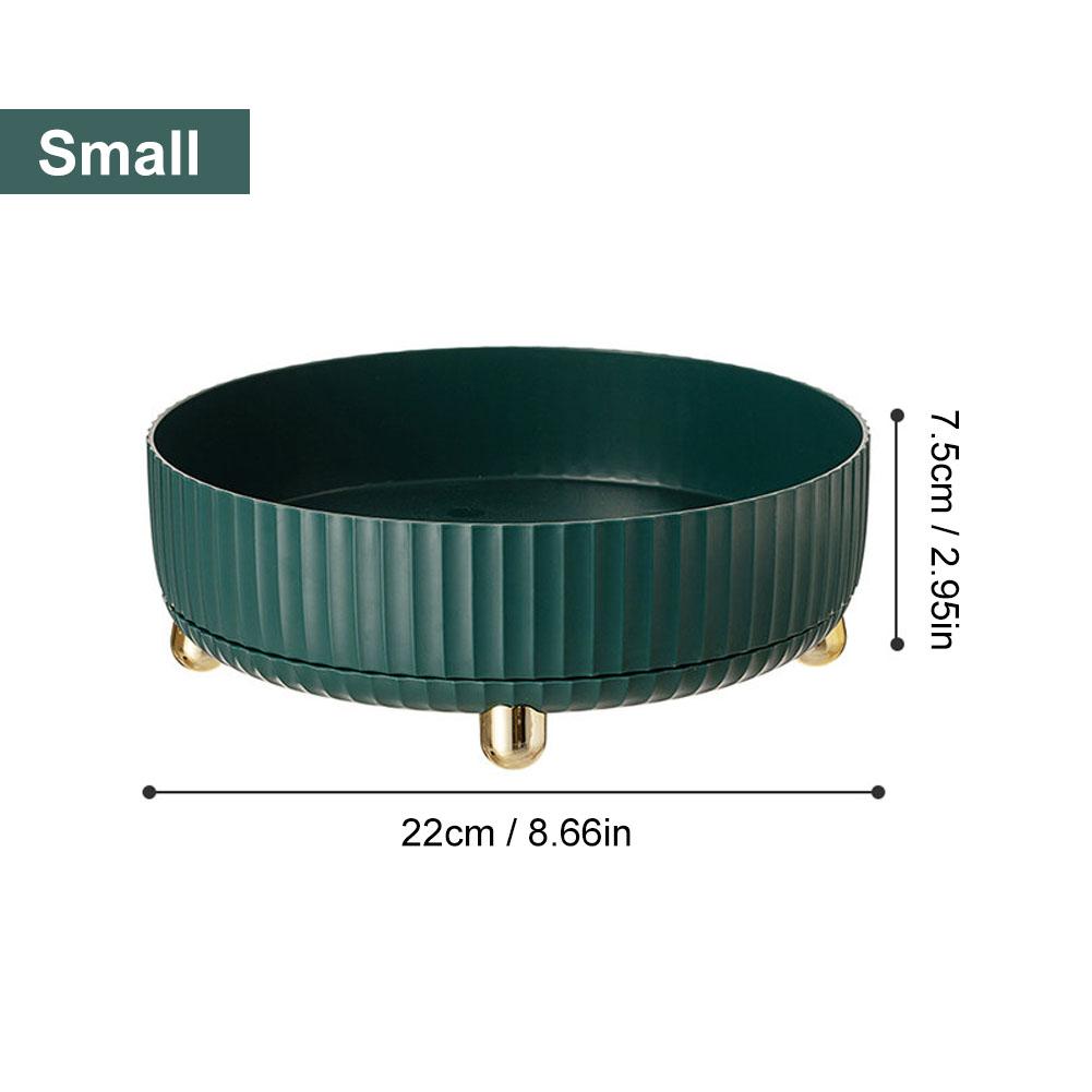 360 Rotating Tray Kitchen Storage Containers for Spice Jar Snack Food Tray Bathroom Storage Box Non Slip Cosmetics Organizer