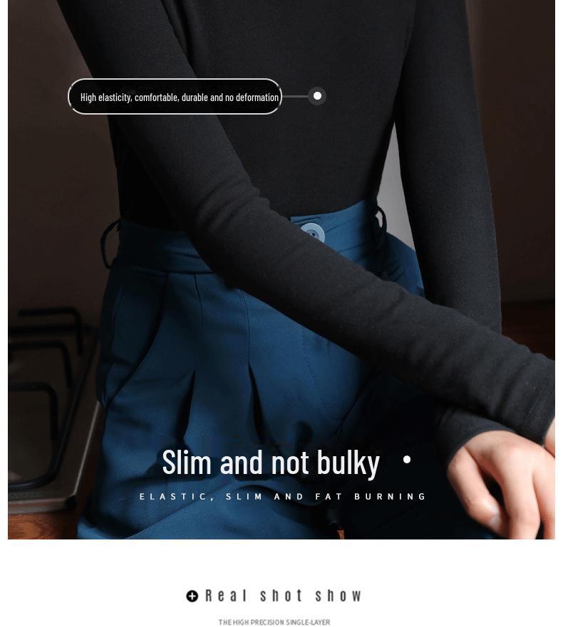 2024 Korean Style Women's Slim Round Neck Velvet T-Shirt, Thick Long-Sleeve for Autumn/Winter